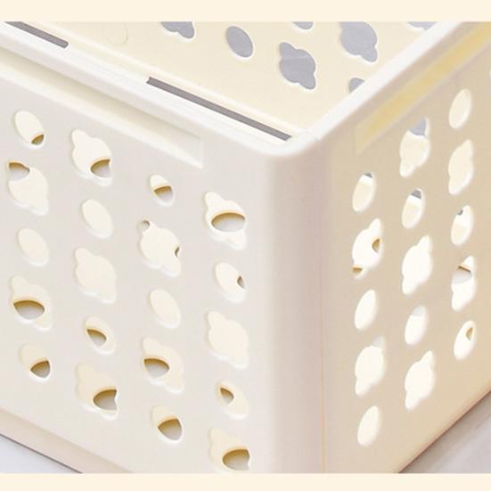 Storage Box Foldable Stackable Organizer with Ventilated Hollow Design Space Saving Storage Bin for Household Travel