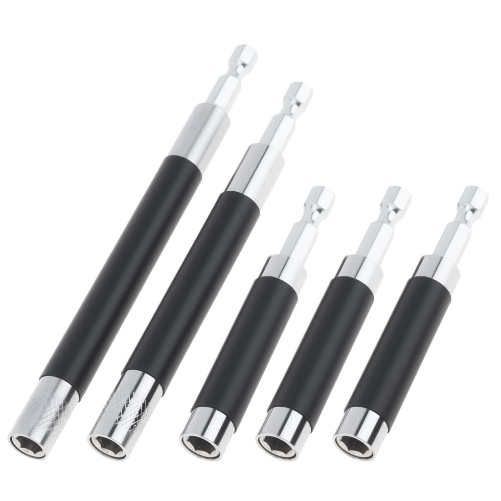 5pcs Scalable Magnetic Drill Bit Holder Extension Bar Adapter 3.1 To 5.5 Inch Heavy Duty 1/4 Inch Hex Shank Universal Fit Nuts Screwdriver Handheld