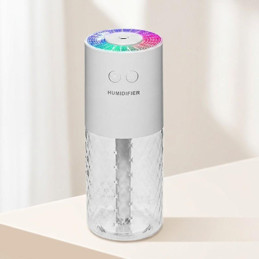 Car Home Air Humidifier Crystal Projection Lamp Essential Oil Humidifier Household Accessories