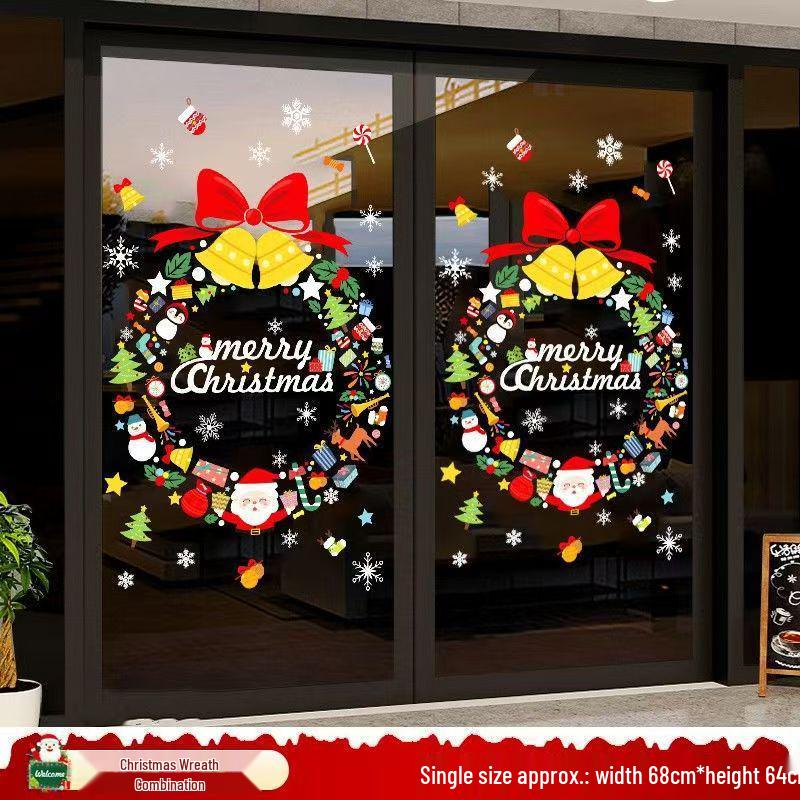 Рождественские наклейки на окно Дед Мороз