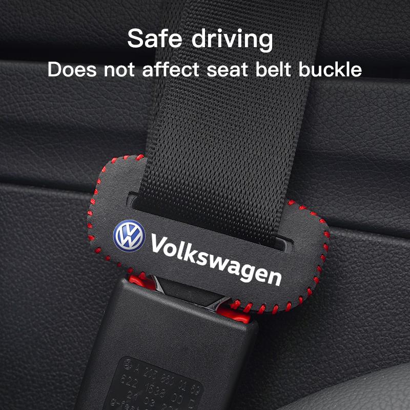Valve Stems Caps Car Seat Belt Buckle Suede Wear Resistant Protector Cover For Volkswagen VW RLine R Golf Amarok Tiguan Eos Cadd