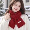 Soft Knitted Neck Scarf Dotted Pattern Short Winter Scarf Korean Style Cross Scarf  Daily Outfits