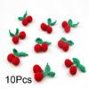 10 шт. вязаные крючком вишневые нашивки аппликация для одежды заколка для волос украшение ручная вязка фрукты своими руками ручная работа ремесла швейные принадлежности