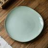 Japanese Retro Special-Shaped Plate Creative Irregular Plate Household Ceramic Plate Restaurant Pasta Plate Solid Color Plate