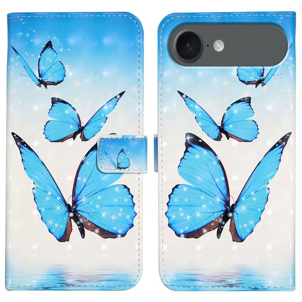 For iPhone 17 Air Case 3D Creative Pattern PU Leather Stand Phone Cover