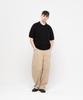 CHAMBROS Oversized Collared Short Sleeve Knit [Solid Black]