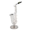Alto Saxophone Ornaments Mini Sax Decoration Musical Instrument Model Gift with Box Base 14cm