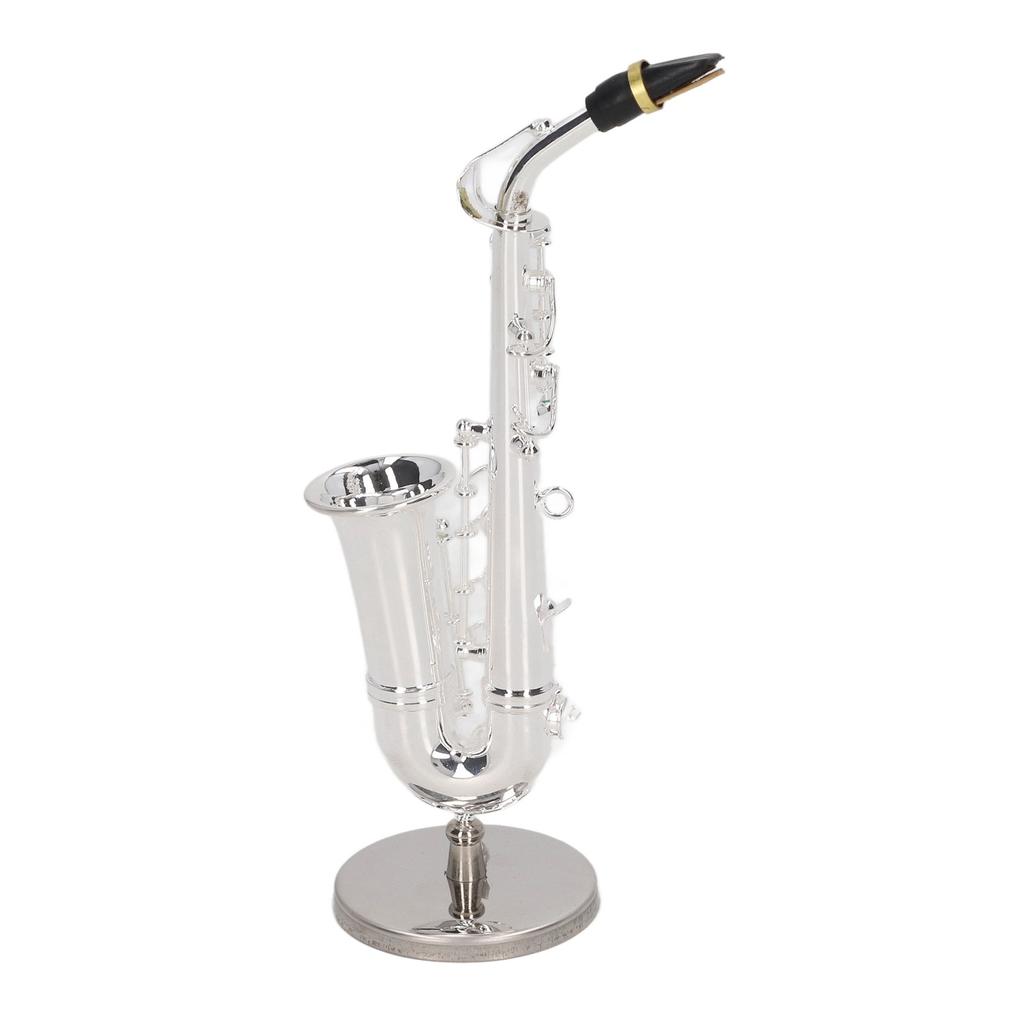 Alto Saxophone Ornaments Mini Sax Decoration Musical Instrument Model Gift with Box Base 14cm