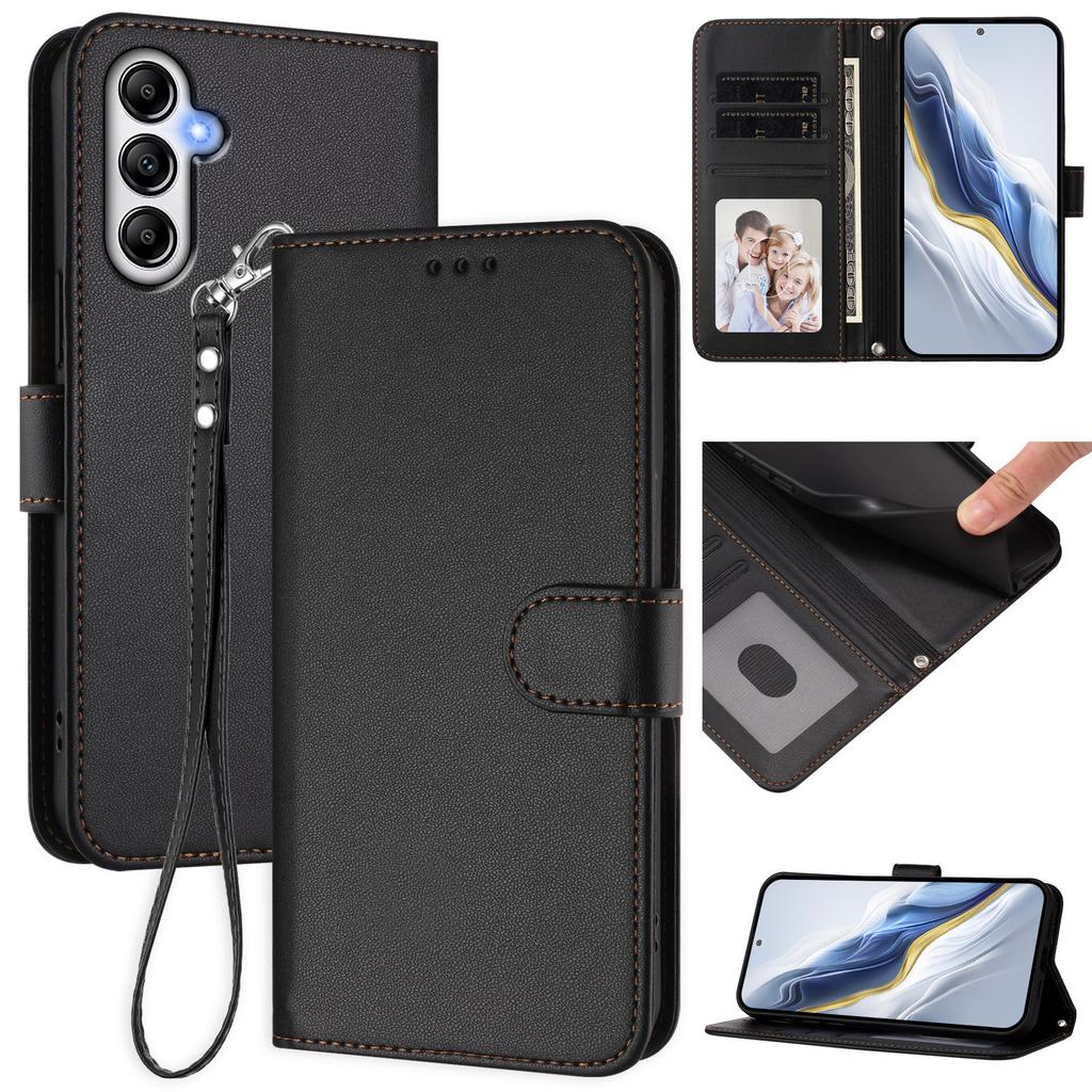 For Samsung Galaxy A35 5G Leather Case Wallet Stand Phone Cover with Wrist Strap