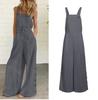 Women's Spring Solid Color Sleeveless Side Pocket Dress Pants Casual Side Button Commuter Back Pants