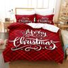 Winter Snowflakes Bedding Set Red Celebrate Christmas Home Decor Snow Elk Santa Claus 3D Printed Duvet Cover For Boy Girl Adult