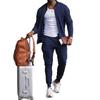 Mens Casual Sportswear Set Lightweight Cotton Blend Tracksuit Two Piece Outfit
