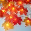 Waterproof Maple Leaf LED String Light Backyard Courtyard Bedroom Strip Lamp Garland Christmas Thanks-giving Decoration