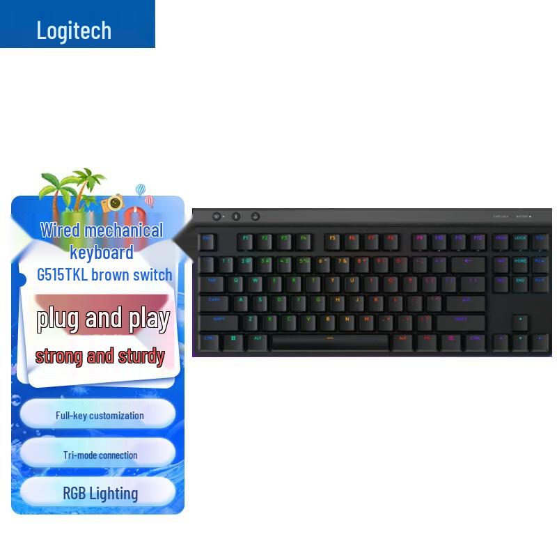 Logitech G515 TKL Low-Profile Wired Gaming Keyboard