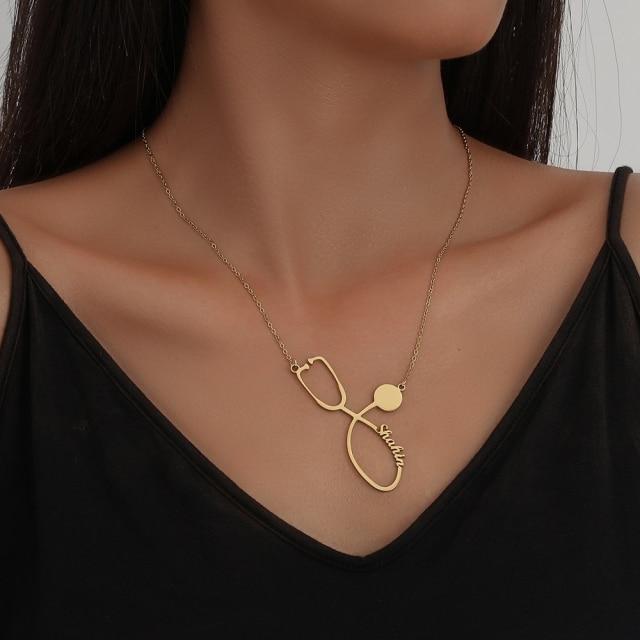 Персонализированное ожерелье из титана с подвеской в виде буквы имени из нержавеющей стали и золота для женщин, индивидуальные ювелирные изделия