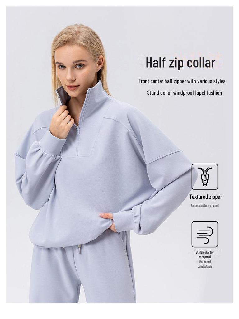 Женская спортивная толстовка Alo с полумолнией на осень/зиму - повседневная куртка для бега на открытом воздухе с длинным рукавом