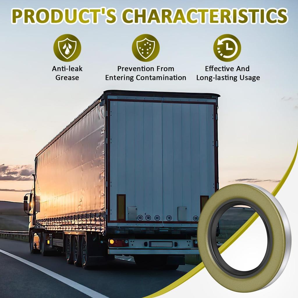 4 Pack 10-36-LOTOF4 Double Lip Grease Seal 2.25 x 3.376 for Dexter 010-036-00, TruRyde GS-2250DL, Texcom 22333TBN, National 452920, 482920, NOK