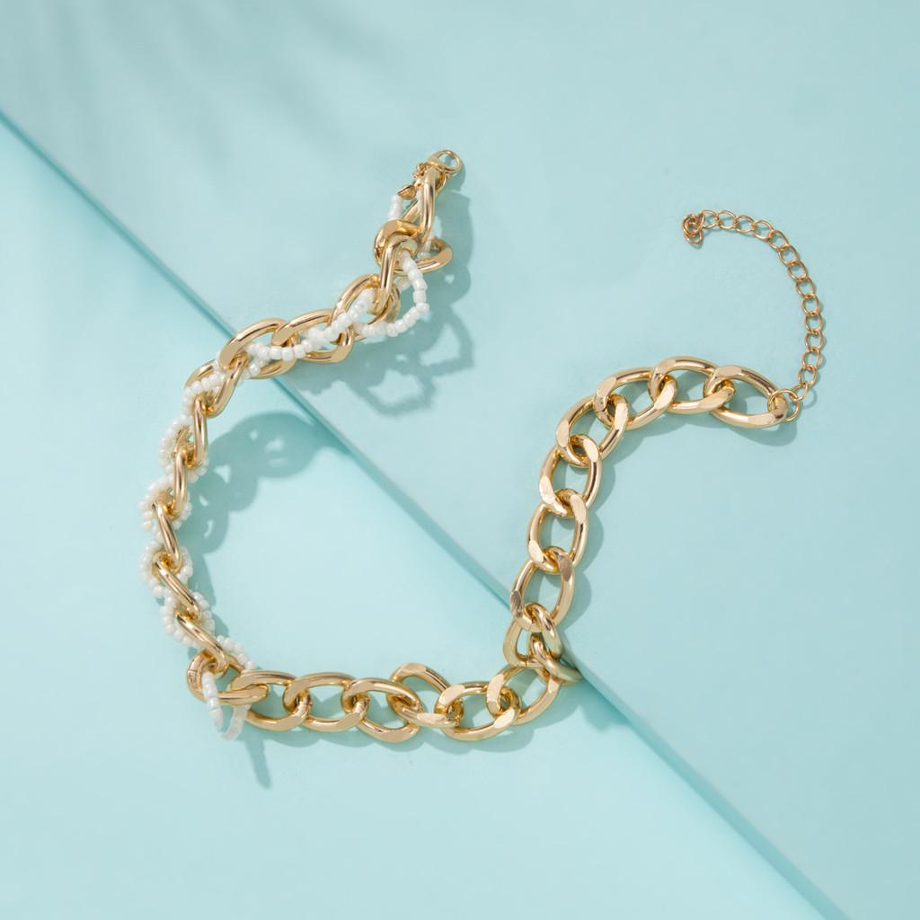 Stylish Geometric Multi-layer Beaded Necklace In Trendy Colors For Fashion Forward Women