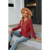 YYFS Women's Fashion Casual Spring Fall Solid Color Print Long Sleeve O-Neck Blouses & Shirts