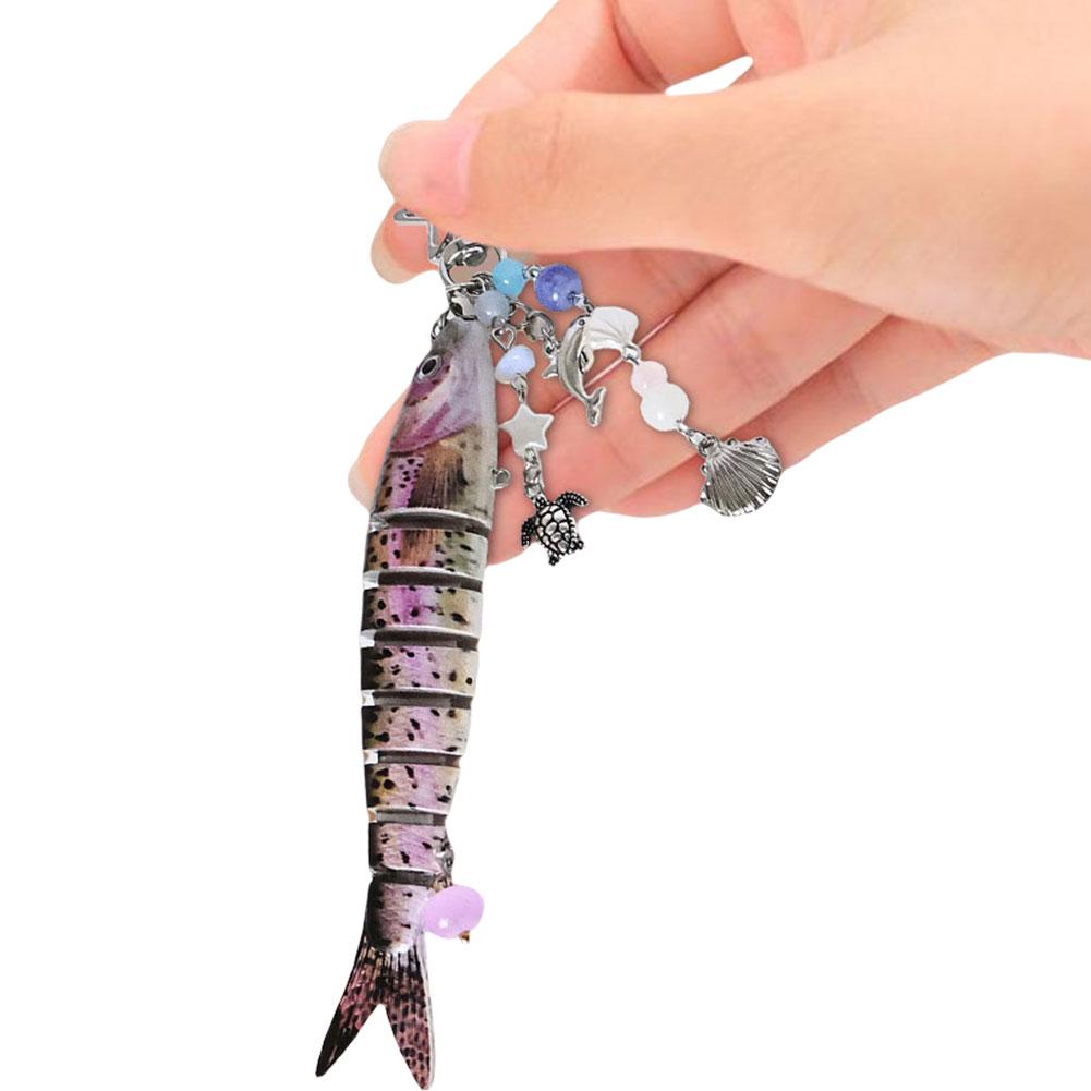 Fish Keychain Acrylic Fishing Lure Keychain Backpack Pendant Fishing Gifts for Men