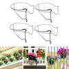 4Pcs Balcony Railing Flower Pot Holder Floating Railing Planter Shelf Metal Indoor Outdoor Vertical Stairs Hanging Plant Pot Clip Stand Bracket