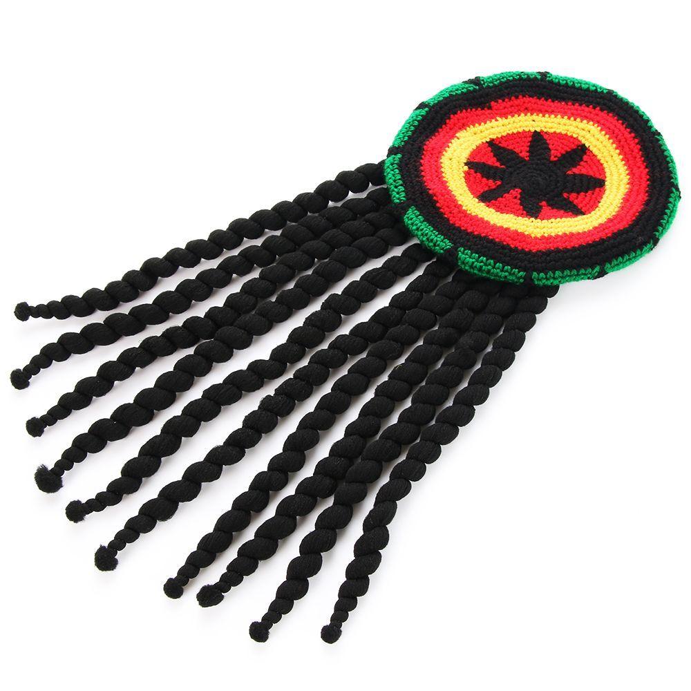 Novelty Dreadlocks Reggae Unisex Jamaican Knitted Beanies Wig Braid Hat Rasta Hair Hat