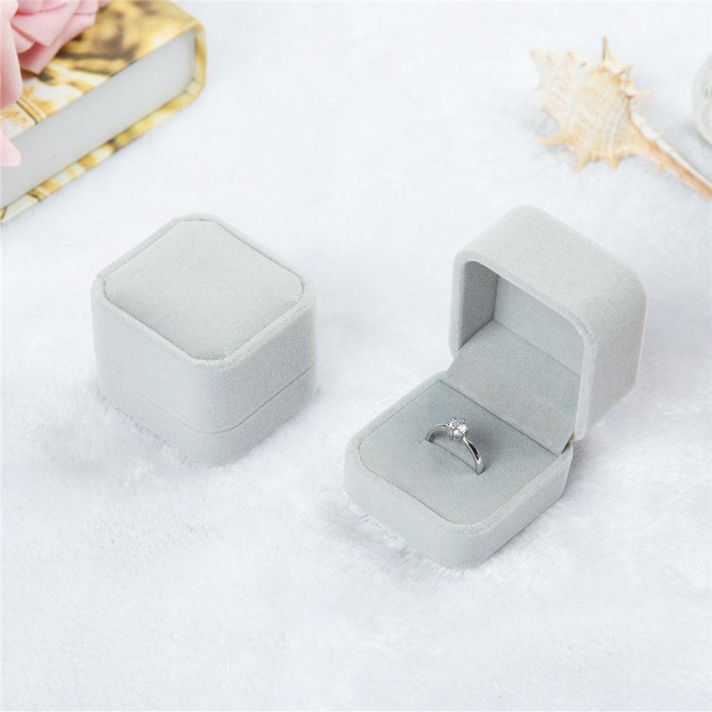 Packaging Box Square Ring Holder Box Storage Organizer Earring Display Case Ring Box Jewelry Box