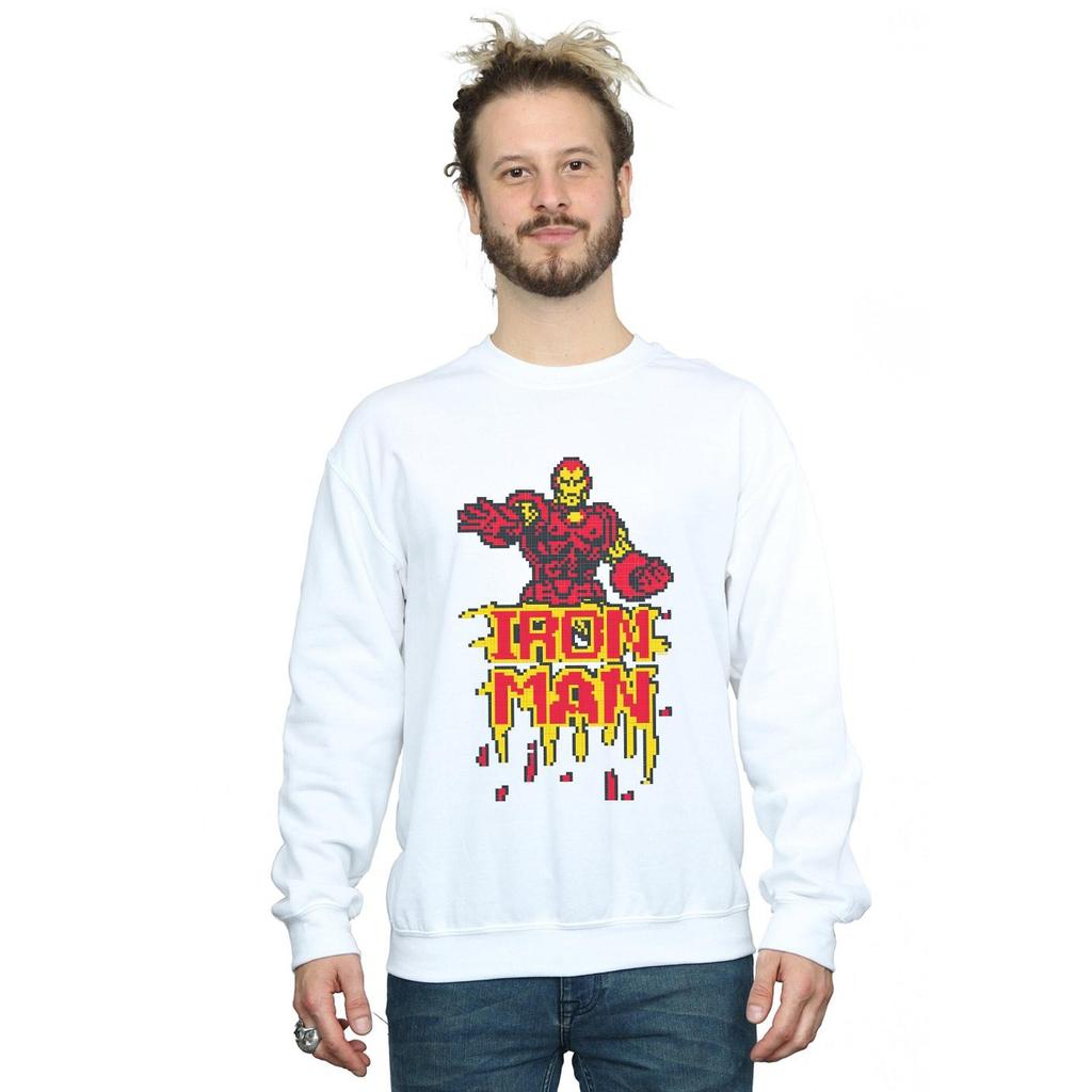 Marvel Mens Iron Man Pixelated Sweatshirt