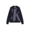 FW22 Embroidered Logo Crewneck Sweater Men Sweater Navy 40JM331-CEF
