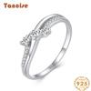 Tancise Classic 925 Sterling Silver Zircon Ring Ladies Jewelry Wedding Promise Party Gift