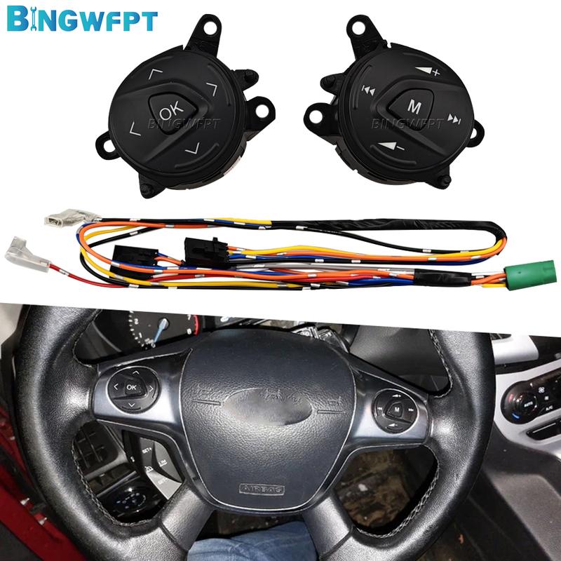 Синяя подсветка для Ford Focus 3 2012-2014 Kuga 2012-2015 Кнопки рулевого колеса Переключатель управления громкостью аудио Кнопка переключателя M OK