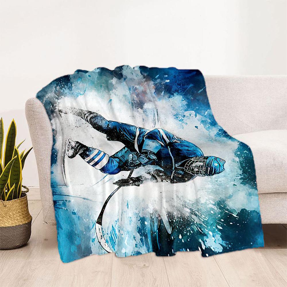 Hockey Blanket Soft & Cozy Great for Office Sofa Chair for All Seasons Playful Design Gift for Travel Home Birthdays