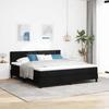 Boxspring Bed with LED Light Strips Black 180 x 200 cm Fabric