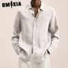 GMXIA Футболка из хлопка с длинным рукавом, мужская модная свободная рубашка с принтом, сострадательная рубашка