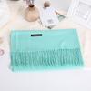 Solid Color Scarf For Women In Winter Thickened And Warm Versatile For Students Single Color Tassel Imitation Cashmere Scarf Shawl