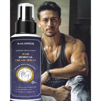 Крем-спрей для удаления волос для мужчин | Безболезненный спрей для удаления волос на теле для груди, спины, ног и подмышек (100 мл (Пакет из 1), Алоэ Вера)