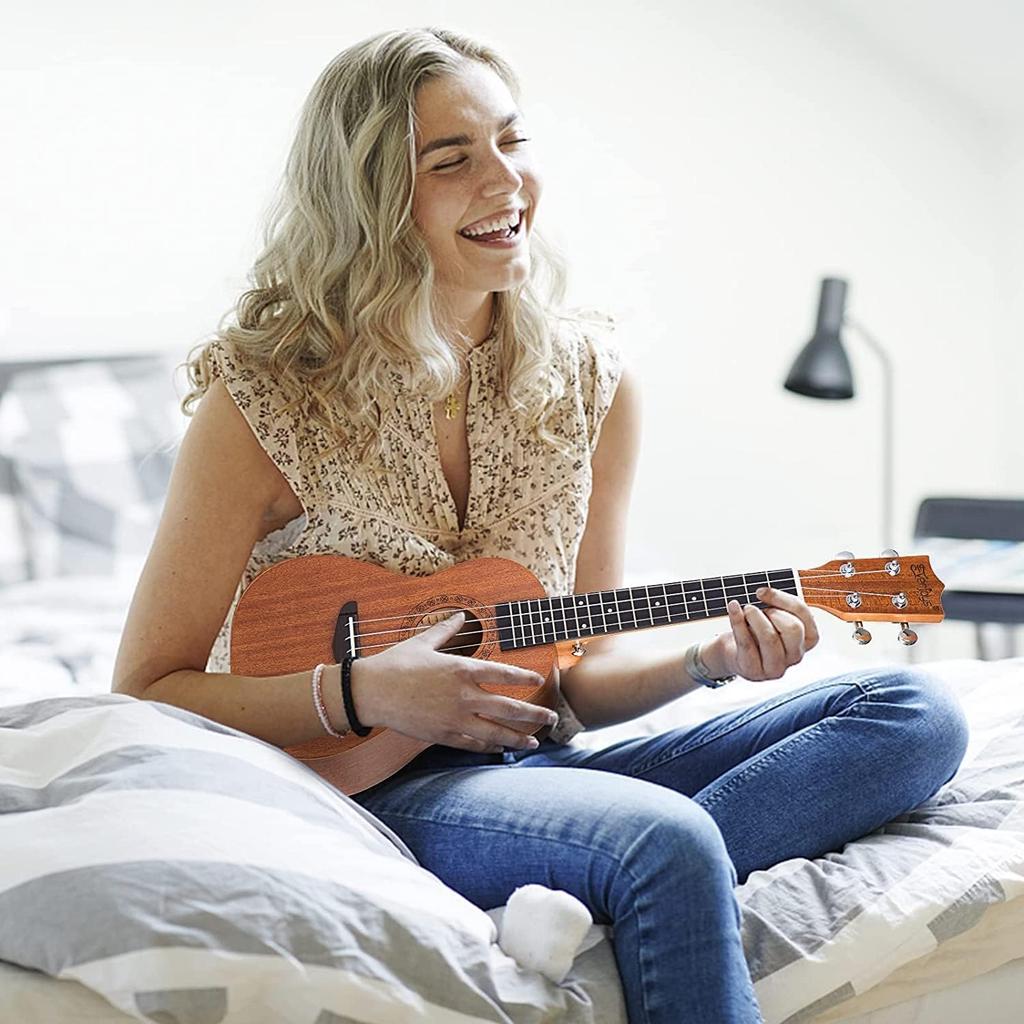 Концертная укулеле из красного дерева для начинающих, 23 дюйма, профессиональный деревянный ремень для укулеле, футляр, медиатор, струны для укулеле Akira, (23, дюйм)