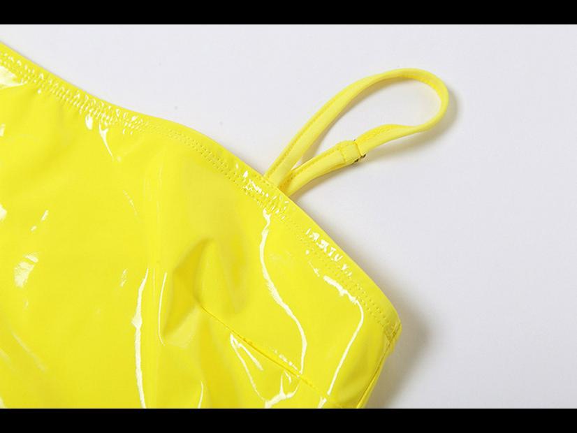 2023 Summer Women's Sexy Off-Shoulder Sequin PU Leather Dress