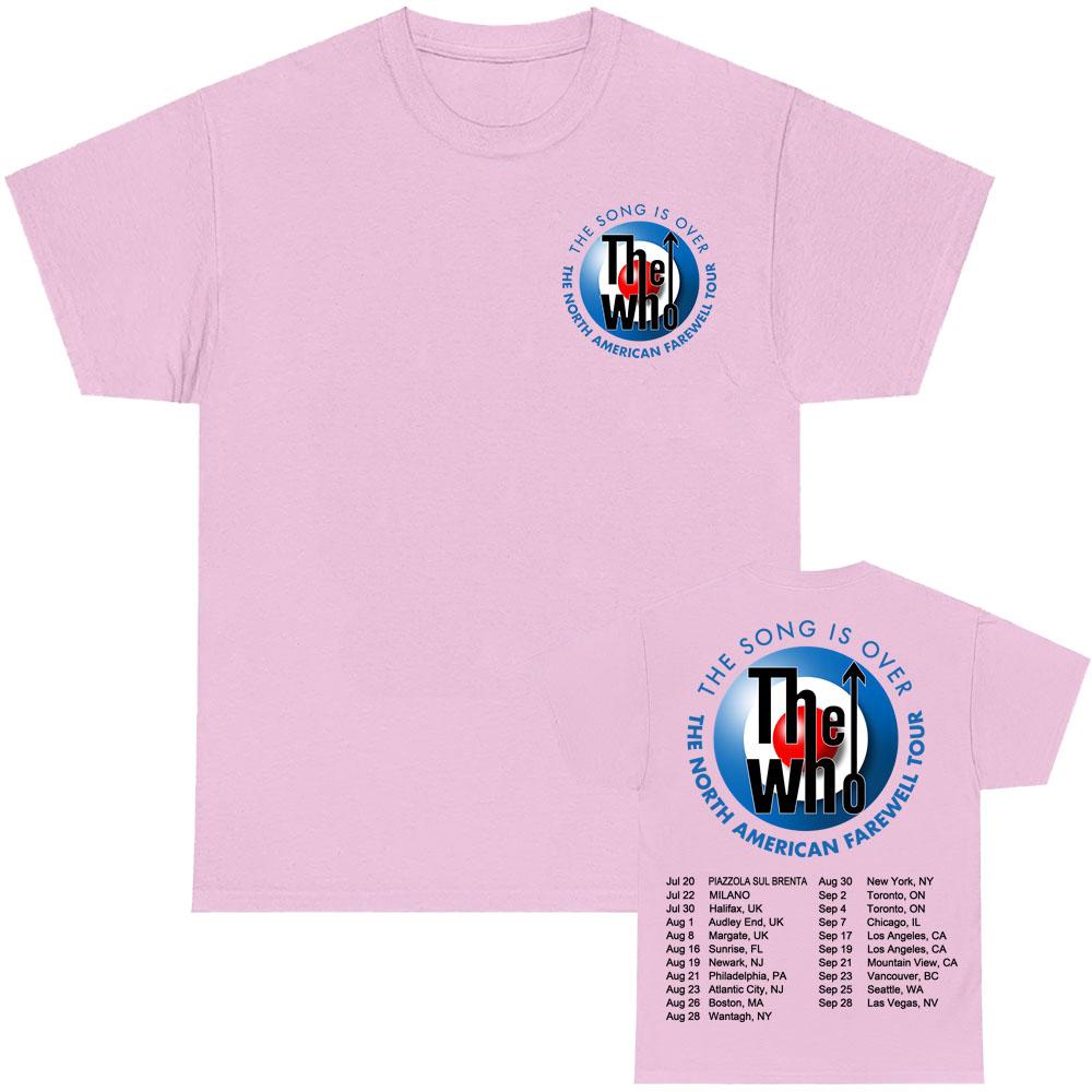 The Who The Song Is Over Tour 2025 Футболка Графическая Футболка Рок-группы Унисекс Уличная одежда Хлопок Мужская Женская Футболка С принтом Одежда Футболка