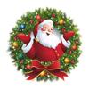 Christmas Welcome Santa Claus Wreath Stickers Christmas Home Door Window Decals ARI