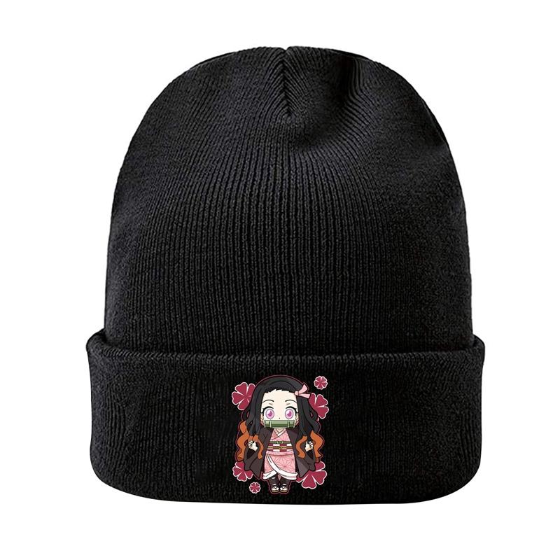 Demon Slayer Eyes Knitted Hat For Women Unisex Beanies Winter Hats Polyester Kimetsu No Yaiba Anime Manga Hip Hop Melon Cap