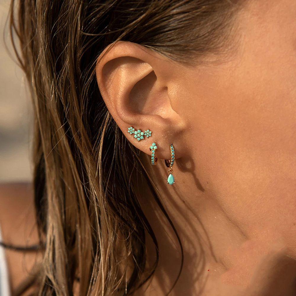 Zircon For Girls Crystal Ear Jewelry Women Hoop Earrings Dangle Drop Earrings Korean Stud Earrings