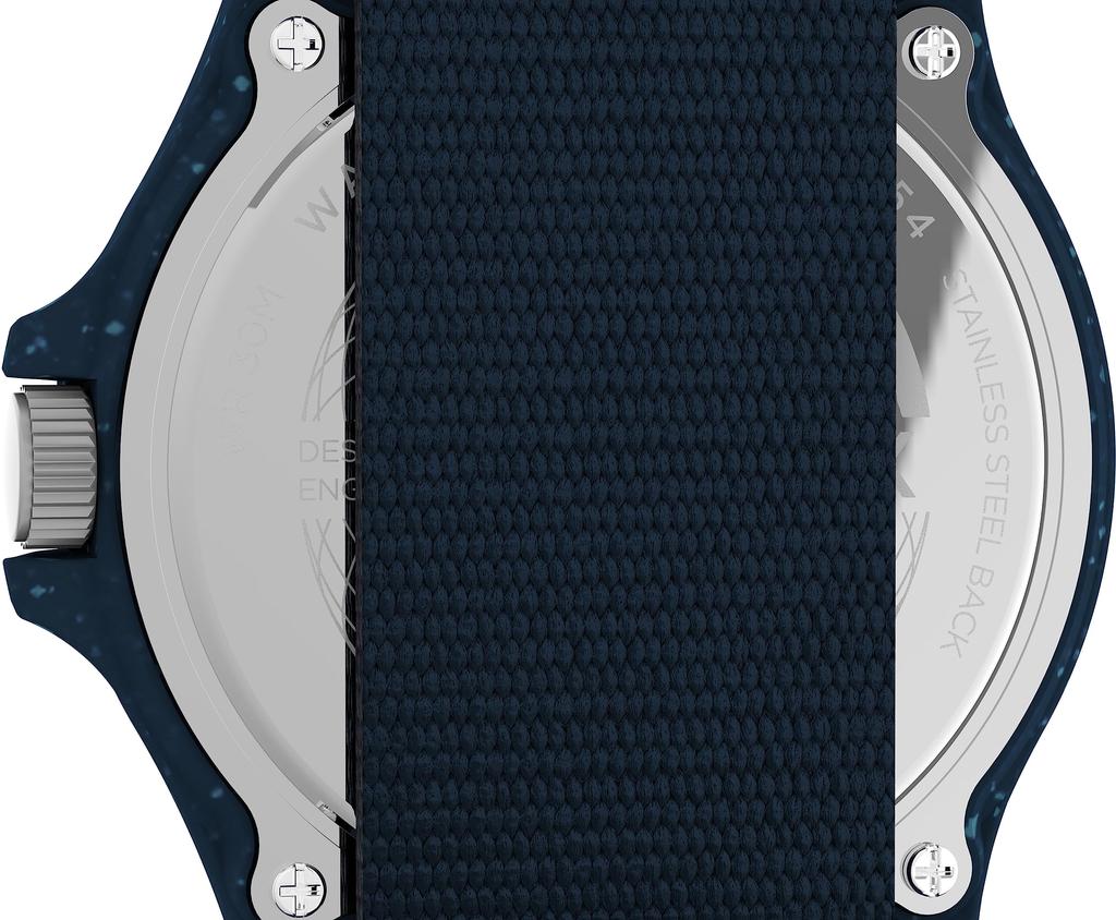 TIMEX Reclaim Ocean 40mm Black Recycled Mineral Quartz 3 ATM Water Navy Blue Watch, Dial, Plastic, Glass, Movement, Resistance, (TW2V81800)