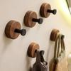 Self-adhesive New Simple Solid Wood Hook Walnut Hanging Hanger Bathroom Wall Hook Bedroom Coat Storage Rack Home Towel Key Decor