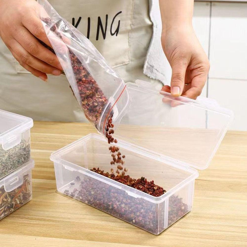 Sealed Spices Packaging Storage Box Transparent Seasoning Storage Box Spice Organizer Refrigerator