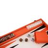Backgammon de Luxe - ENGELHART - Prestige Similicuir Orange &amp; Marron - 18" Grand Format - Mallette Rigide - Pions Marbrés