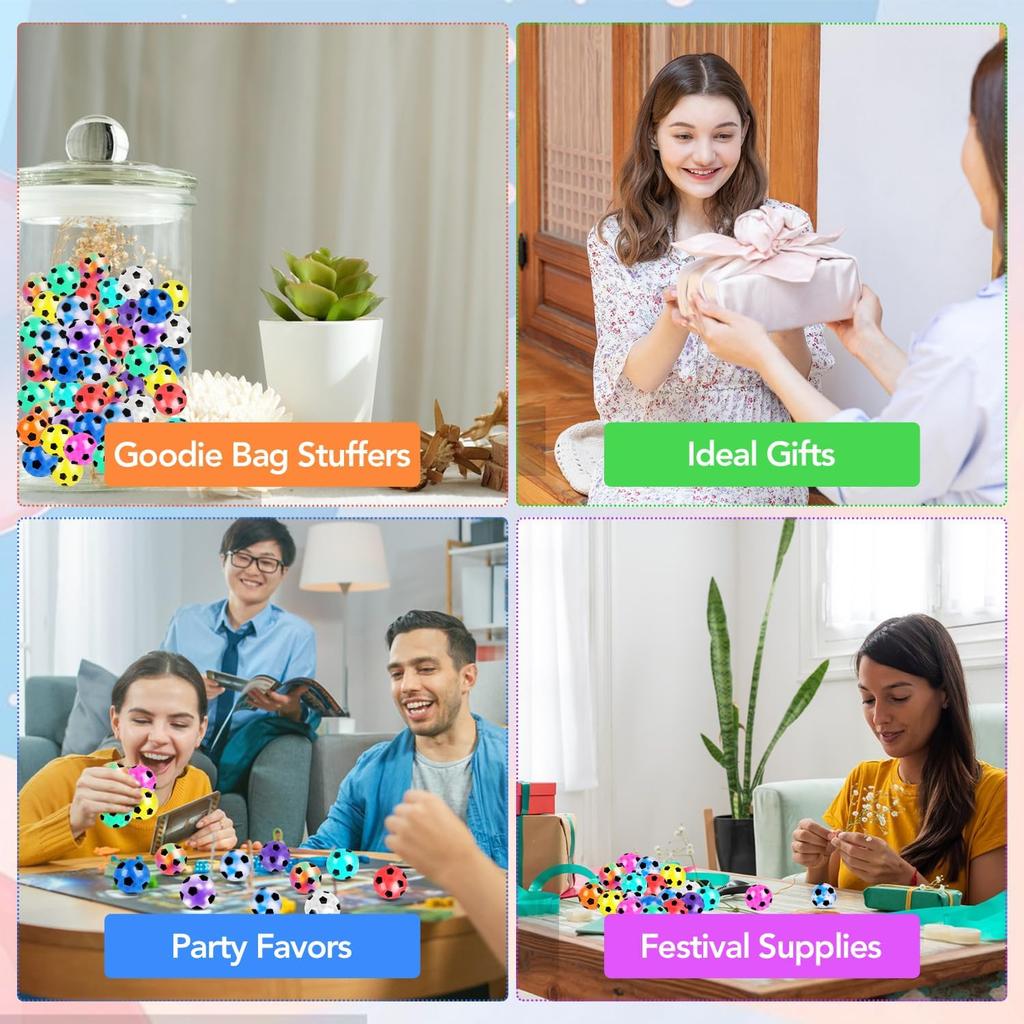 6Pcs Soccer Squishy Ball for Kids Adults Mini Stress Balls Anti-Anxiety and Fidget Balls to Relax, Birthday Gifts Bag Stuffers