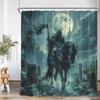 Скелет Шторка для душа Купание Череп Монстера Дьявол Злой Рыцарь Счастливого Хэллоуина Декор для ванной комнаты Страшная Полиэстеровая Шторка для ванной CurtaiXT6