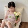 2026 Kids Girls 2-Piece Pajamas Set Sleeveless T-Shirt Shorts Loungewear