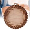 5PCS Cord Blank Wood Pendant Necklace Base Tray Key Chain Round Cabochon Setting